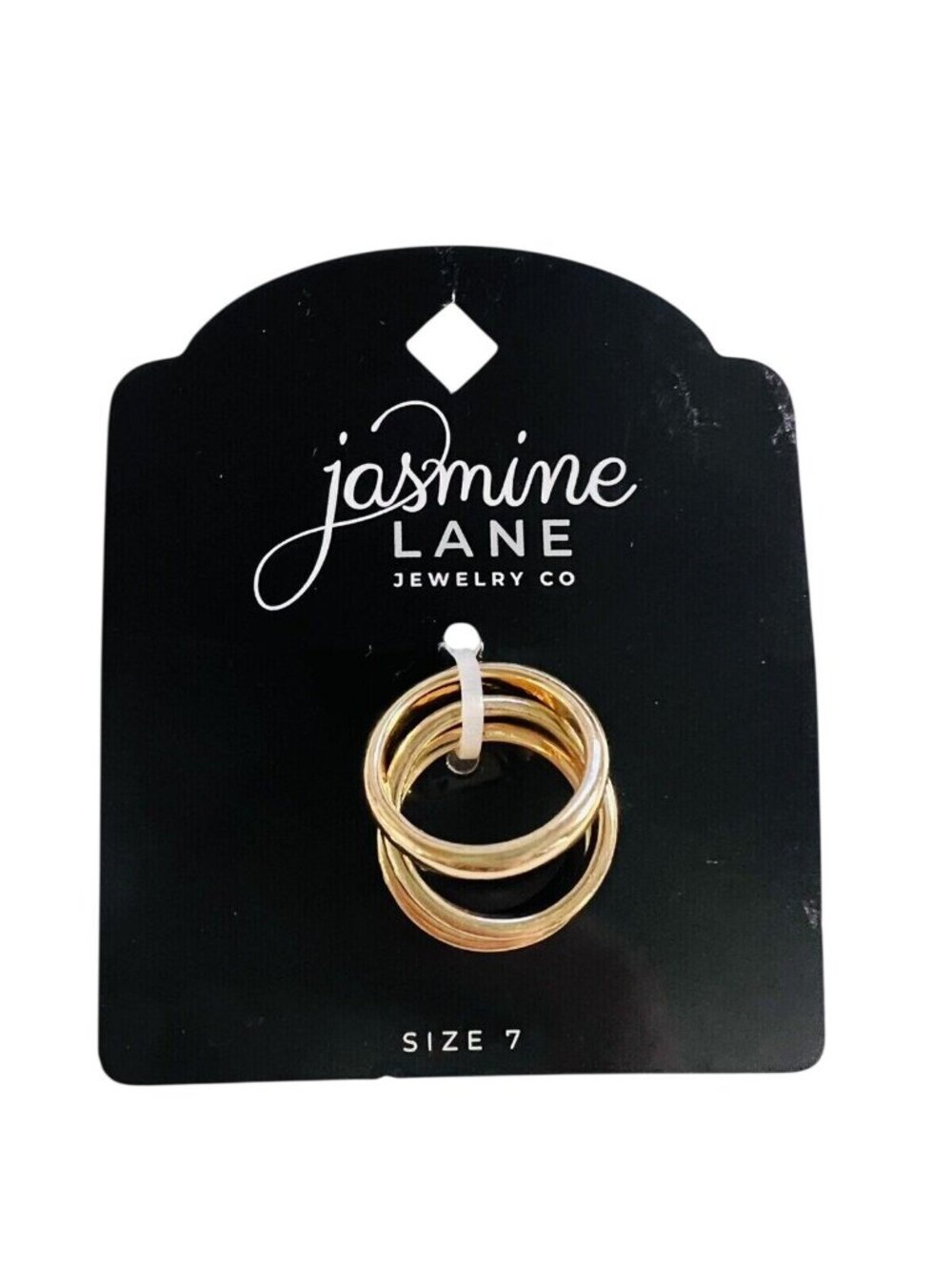 NWT Jasmine Lane Womens Fashion 3 Pack Matching Ring Set Gold Yellow 7
